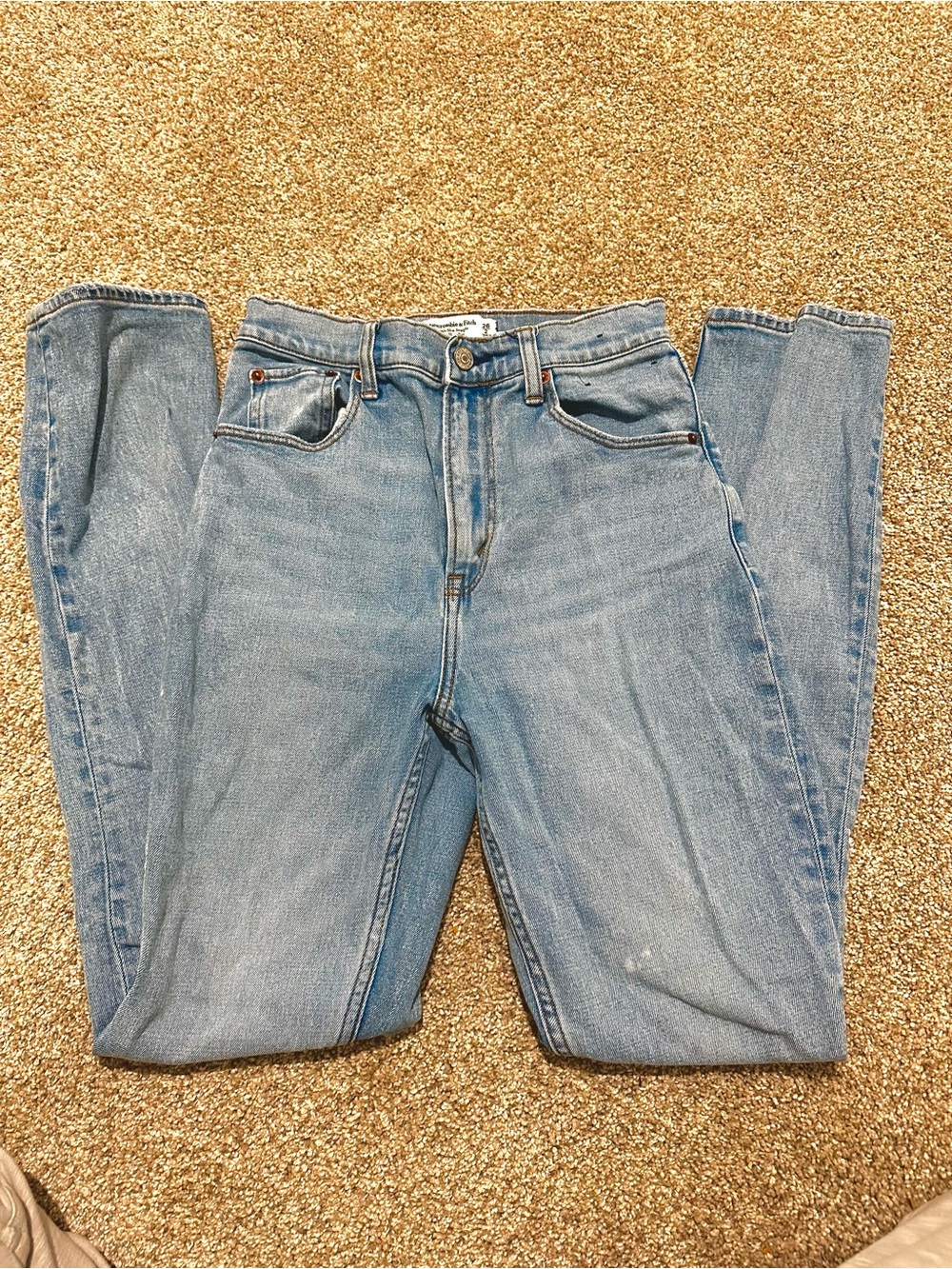 Abercrombie & Fitch Light Blue Slim Straight High Rise Jeans